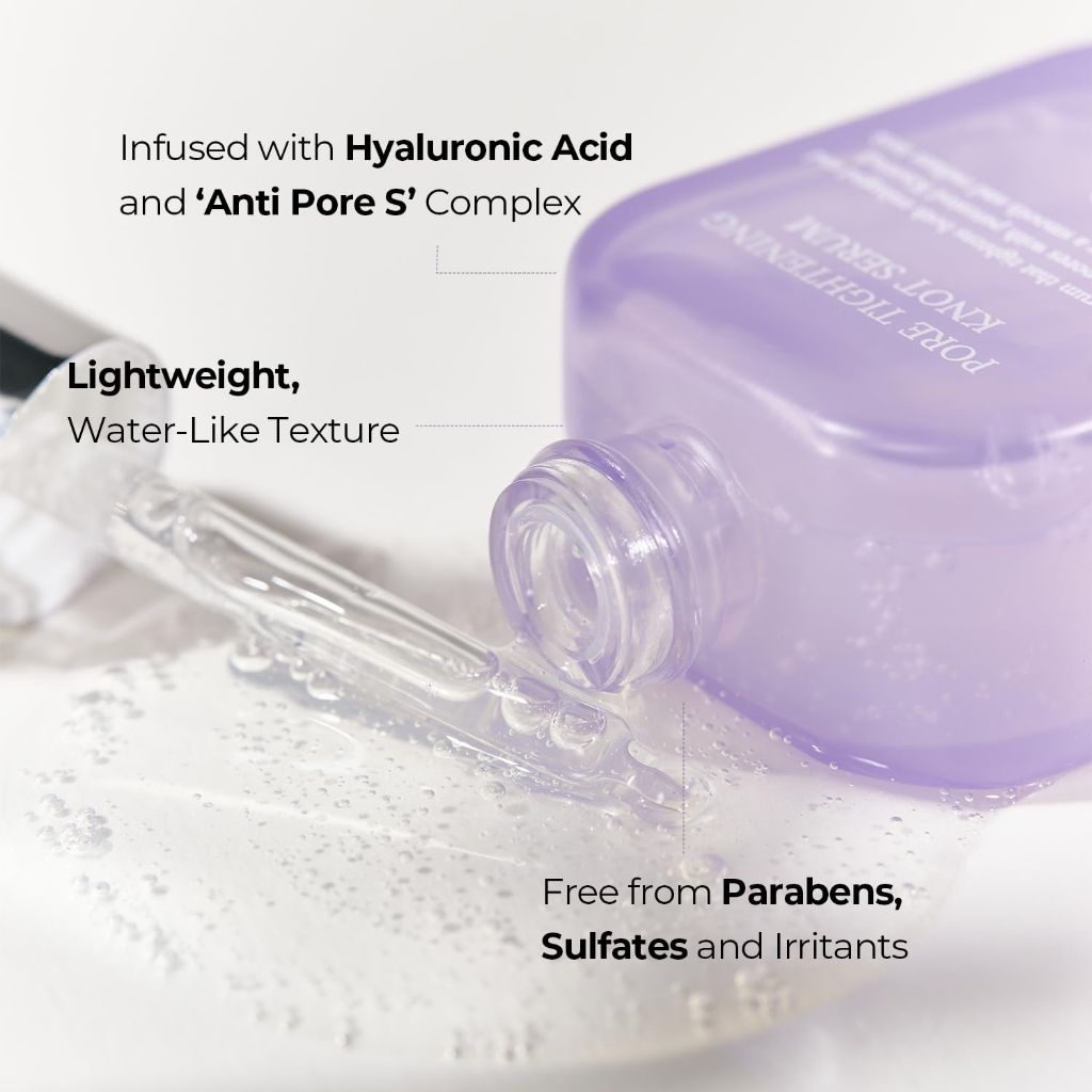 STEAMBASE Pore Tightening Knot Serum, 1.01 fl oz | Hydrating Hyaluronic Acid, Anti Aging Face Serum, Enlarged Pores