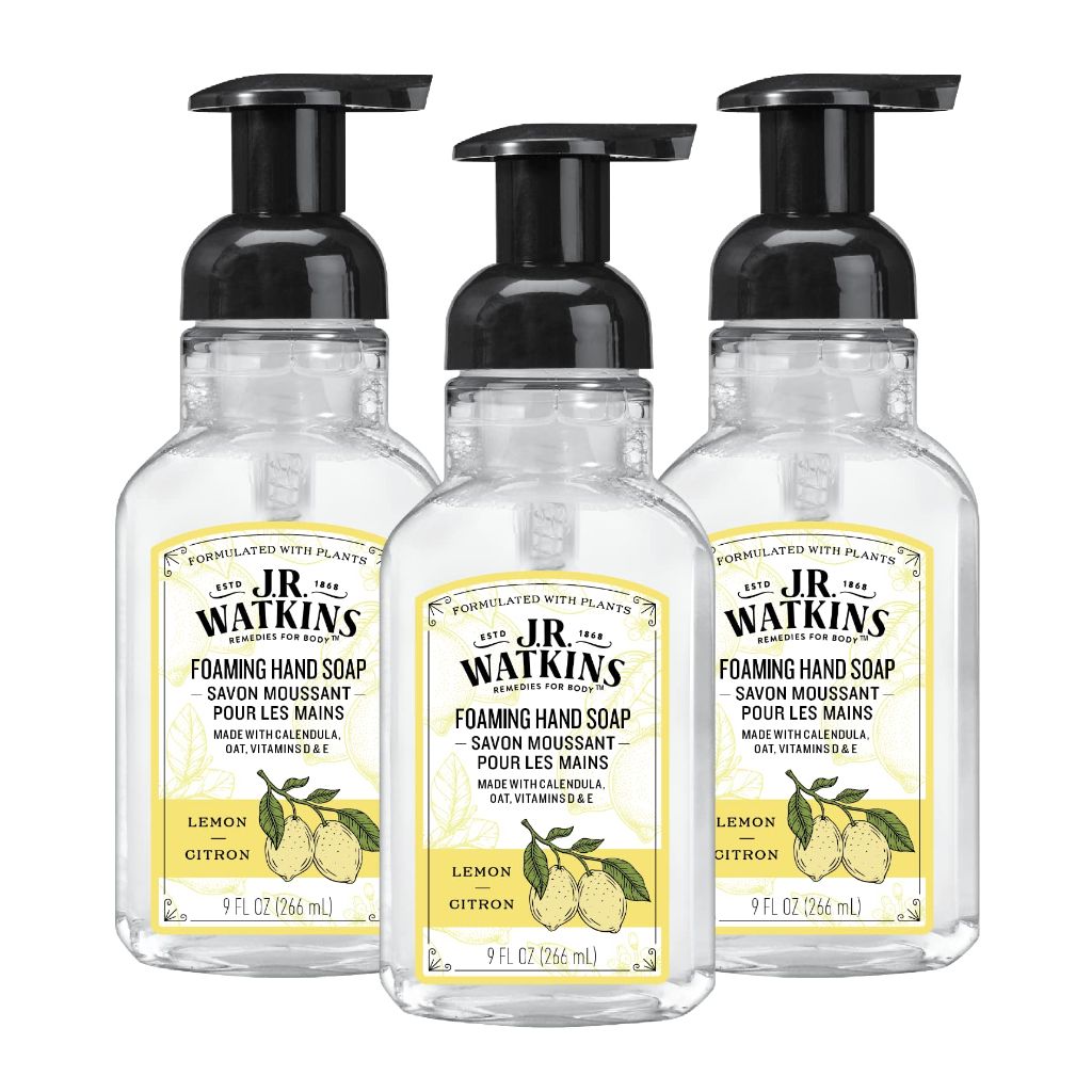 J.R. Watkins Foaming Hand Soap with Pump Dispenser, 9 fl oz, 3 Pack