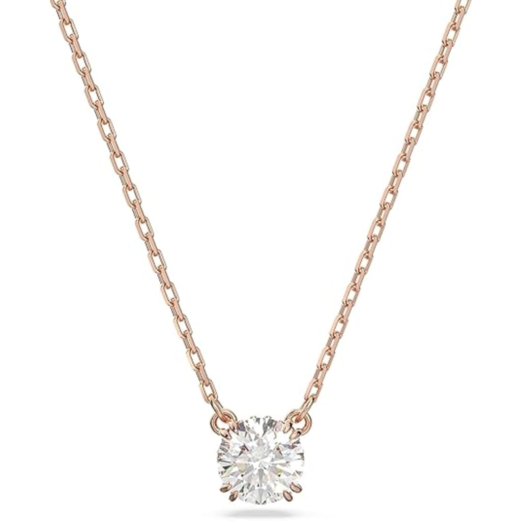 Swarovski Constella Pendant Necklace, White Crystals on Rose Gold Finish Setting