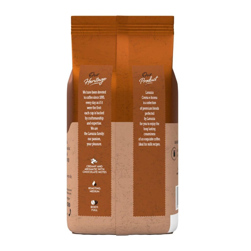Lavazza Crema e Aroma Medium Roast Whole Bean Coffee, 2.2 lb. Bag (2 Pack)