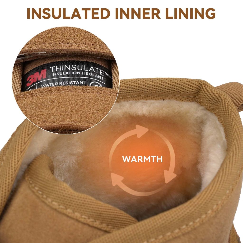 CENNID Women's Winter Snow Boots, Chestnut, 6.5