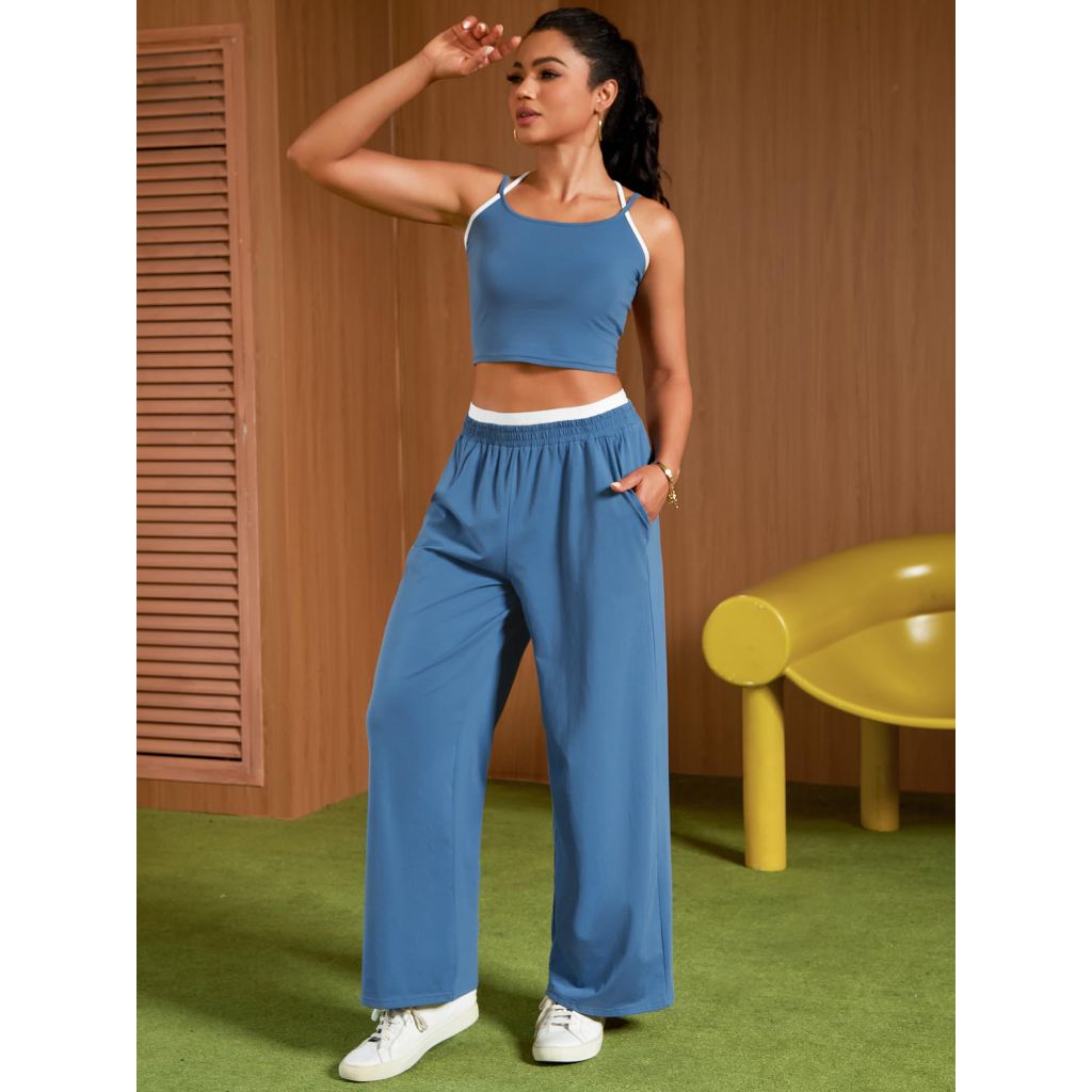 ONFERS 2 Piece Sets for Women Summer Yoga Set, Small, Light Khaki