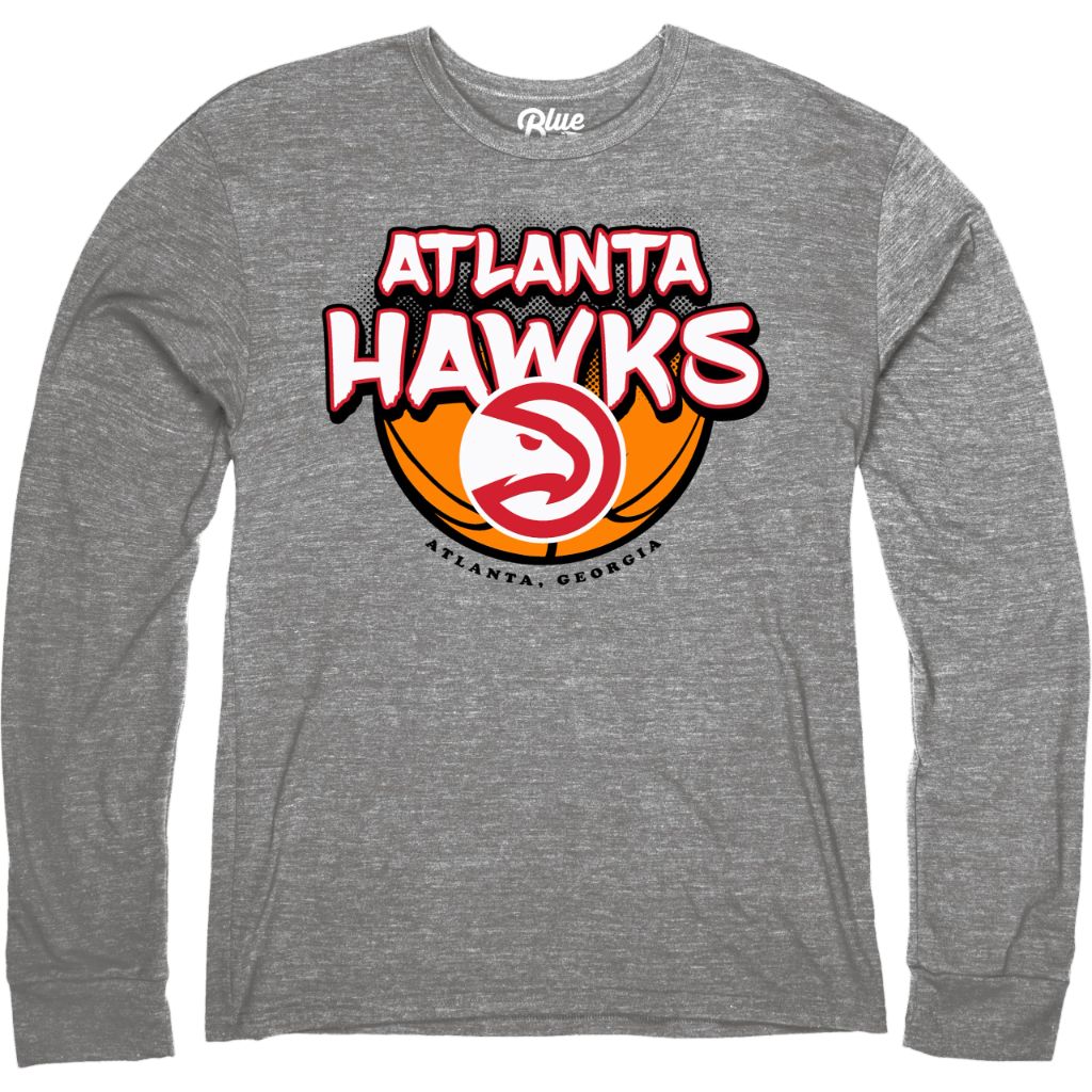 SZ S, Blue 84- Philadelphia 76ers| Tri-Blend Long Sleeve T-Shirt| Heather Gray