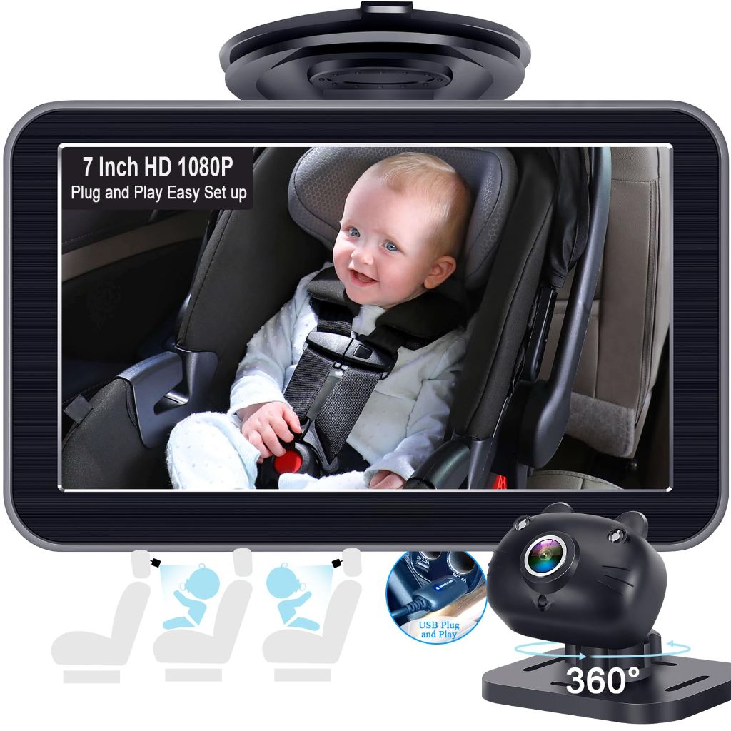 DoHonest Baby Car Camera 7-Inch: (V9) USB Plug and Play Easy Setup