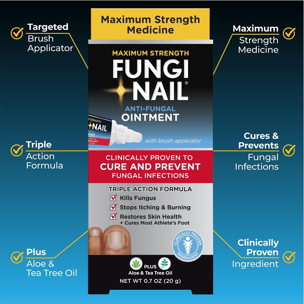 Fungi Nail Anti-Fungal Ointment, Clinically Proven to Cure and Prevent Fungal Infections, | 0.7 Fl Oz