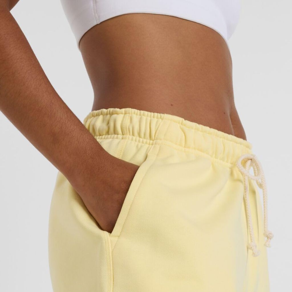 New Balance Women's Athletics French Terry Short, Parchment, X-Small