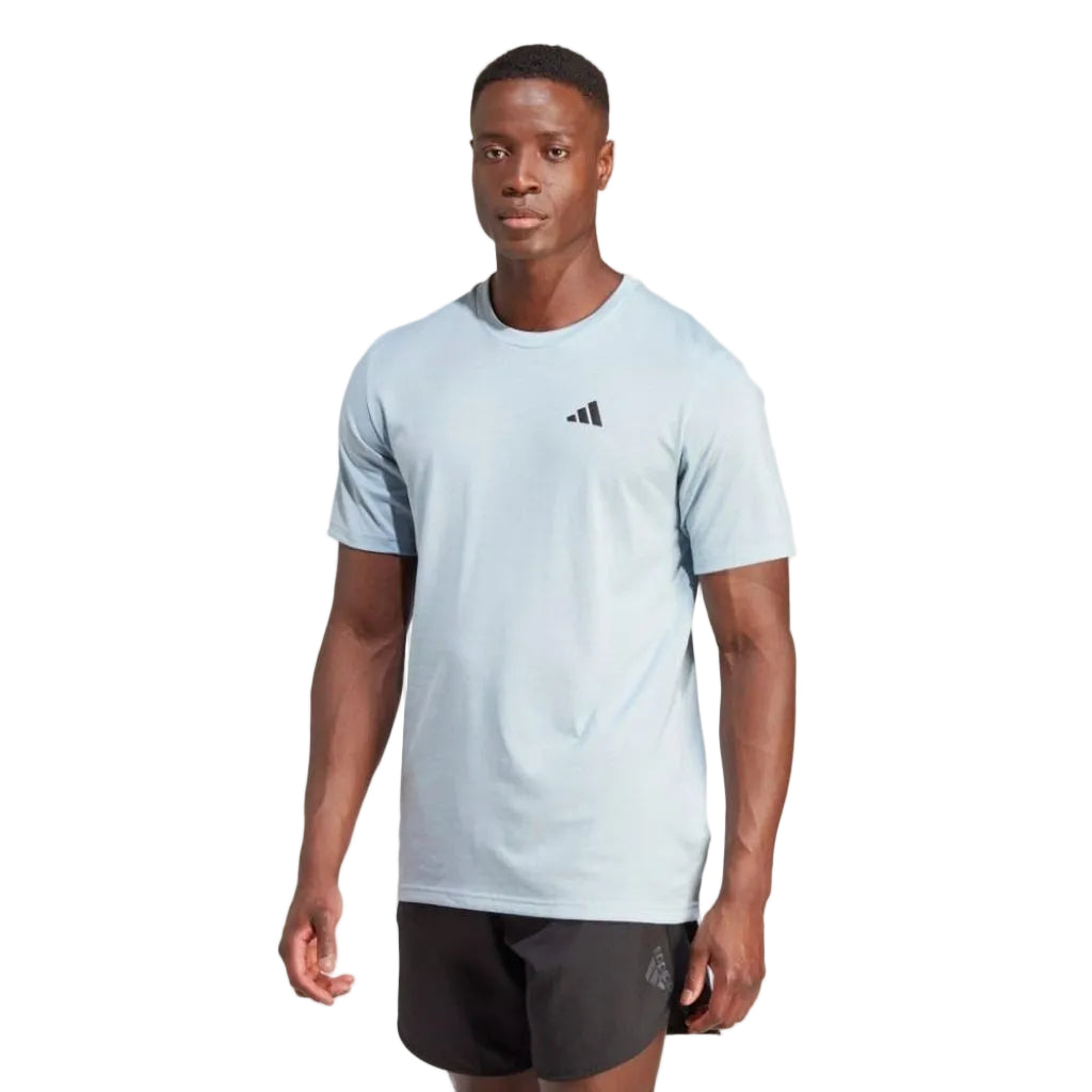 Adidas Men's Essentials Logo Training T-Shirt, Wonder Blue/Black, Small