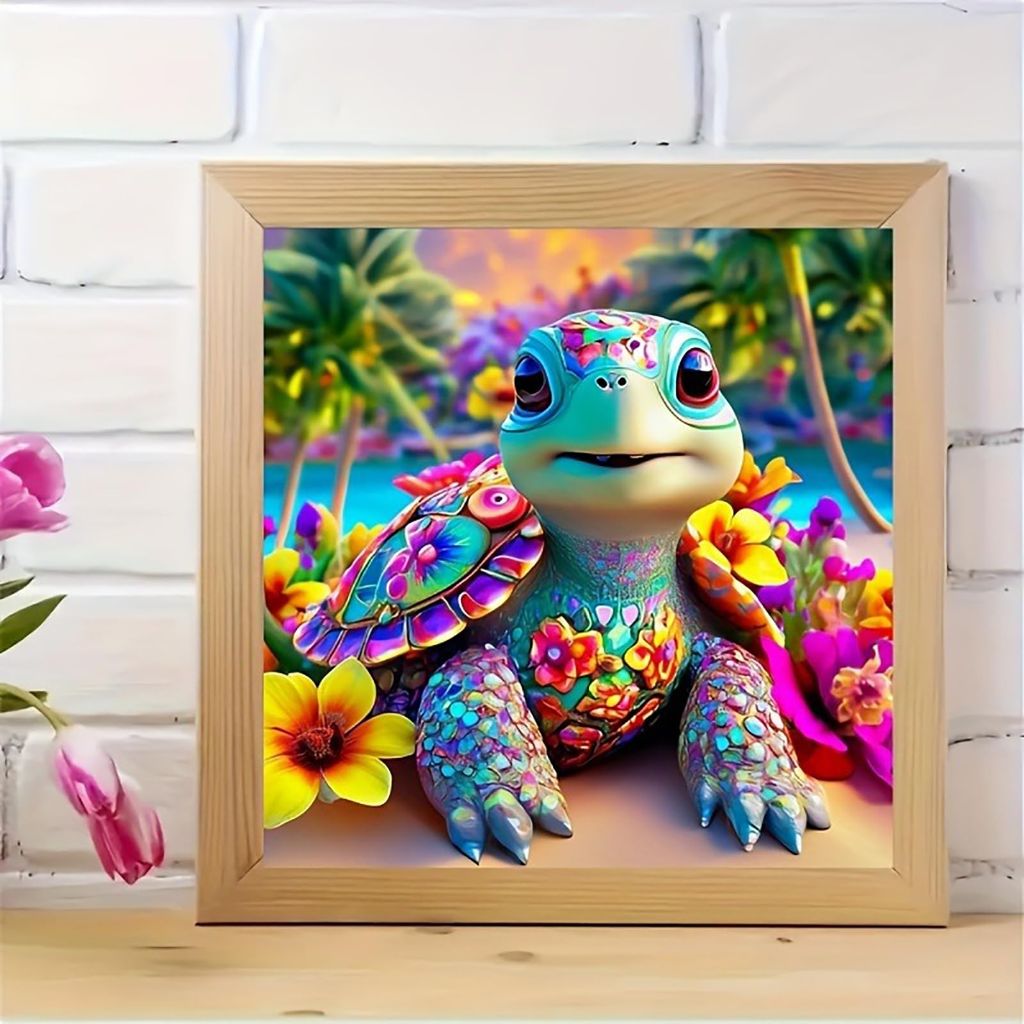 CHAONENG 5D Glossy Shiny Sea Turtle Diamond Painting Kits Colorful - 14x14inch