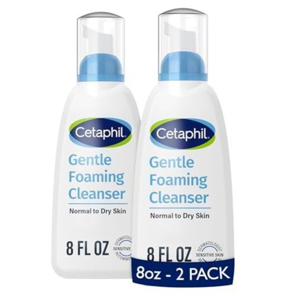 Cetaphil Oil-Free Sensitive Skin Gentle Foaming Cleanser for Dry to Normal Skin - 8 fl. oz. (2 Pack)