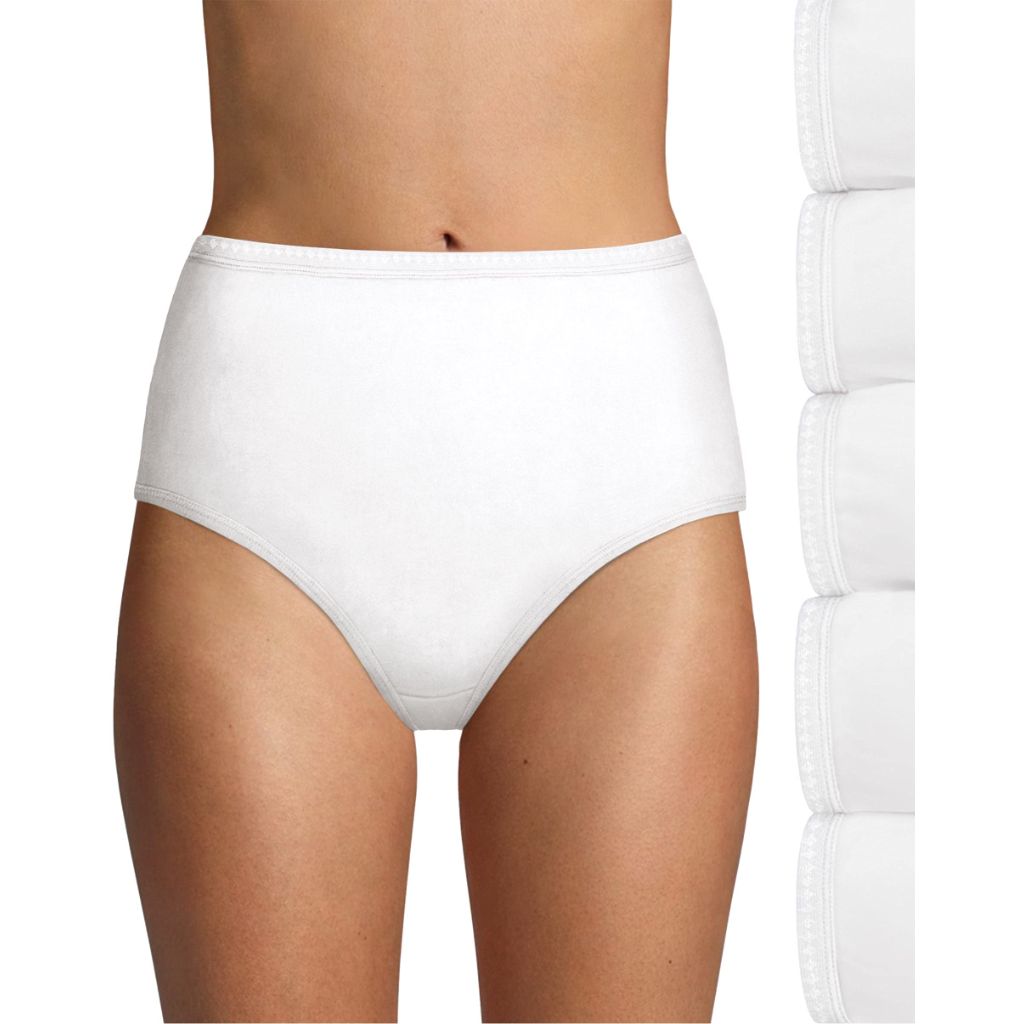 Hanes Ultimate womens 6-pack Breathable Cotton Panty Briefs White, Size 8