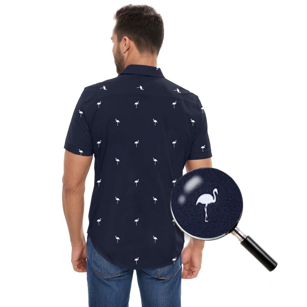 SZ S, ETHANOL Men Classic Slim Fit Performance Woven Short Sleeve | Navy