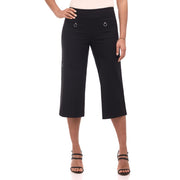 Rekucci Women's EcoCosy Comfort Modern Cargo Capri Pant (12, Black)