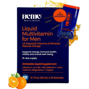 BeMe BeVitalized Liquid Multivitamins for Men with 13 Vitamins & Minerals - Orange (15 Sachets)