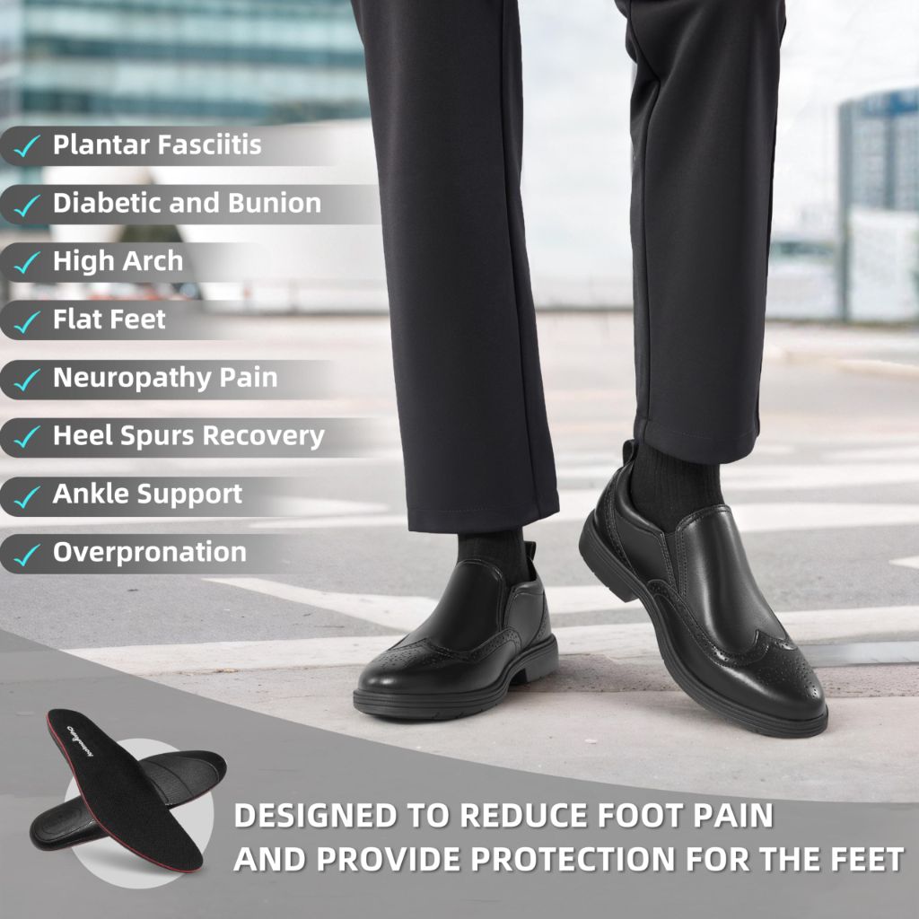 Orthopedic Business Leather Dress Shoes, Black Size 9