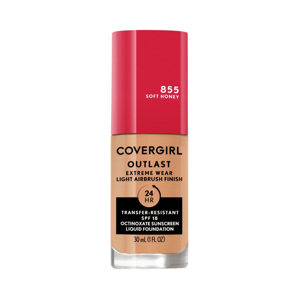 Covergirl Outlast Extreme Wear 3-in-1 Full Coverage Liquid Foundation, SPF 18 Sunscreen, Soft Honey, 1 Fl. Oz.