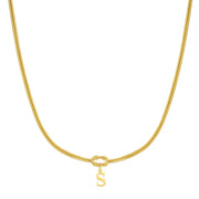 M MOOHAM Knot Letter Necklace for Women - 14K-Gold-Plated Tie the Knot Necklace Letter S Initial Necklaces Personalized Forever Infinity Necklaces Jewelry Gifts for Women Birthday Unique