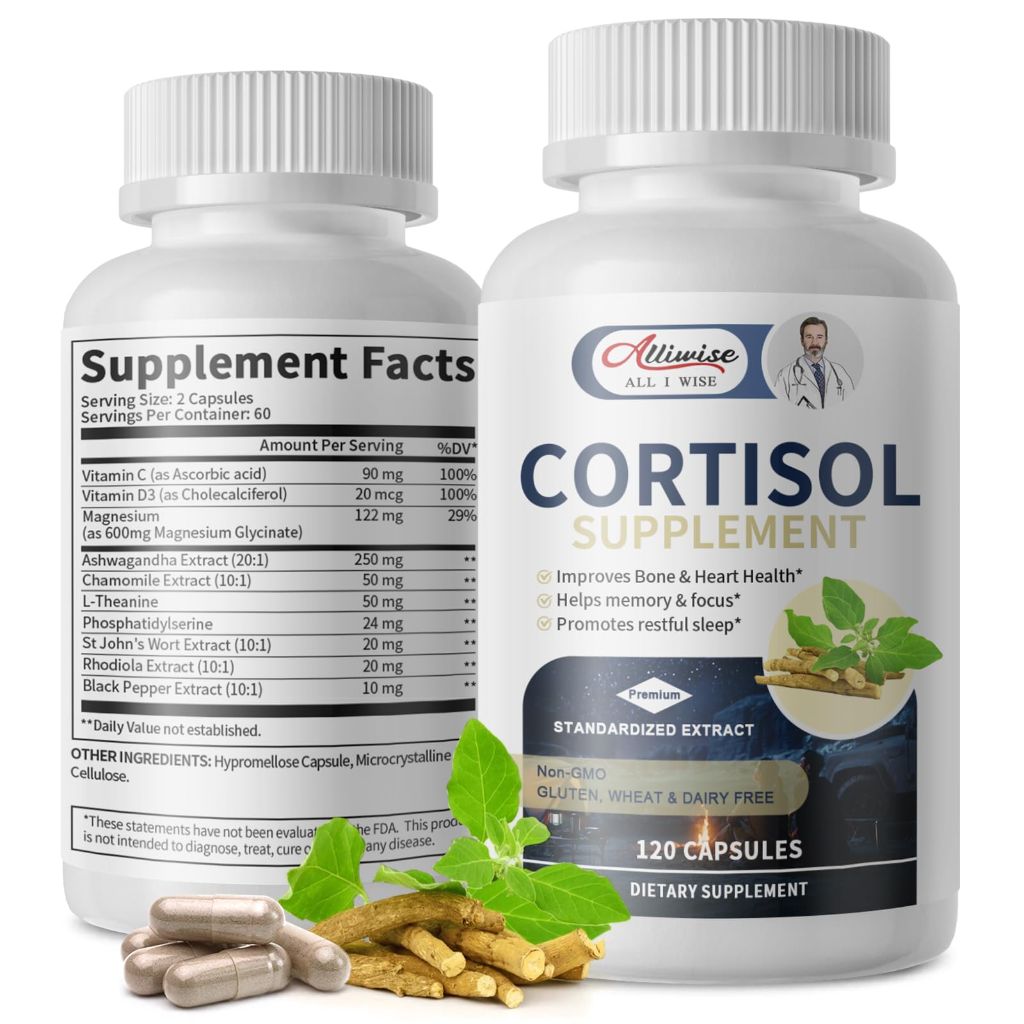 Alliwise Cortisol Supplements - 120 Capsules