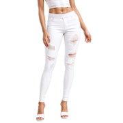 Hybrid & Company Women's Pull On Stretchy Mid Rise Skinny Fit Pants - White, Size Medium Short