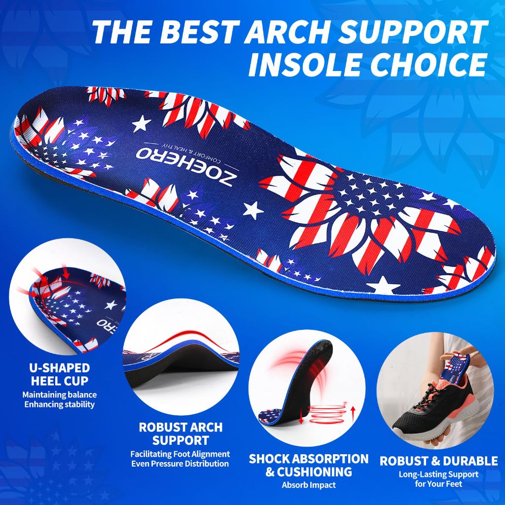 Arch Support Inserts, All-Day Comfort | 10 Sizes