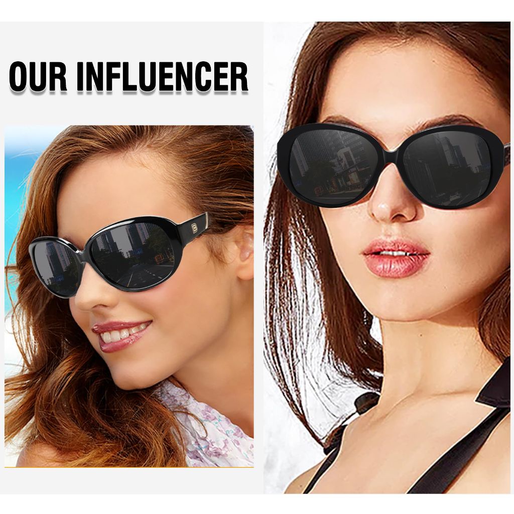 DUCO Oversized Acetate Frame Polarized Sunglasses for Women Retro Vintage Ladies Shades 1220s