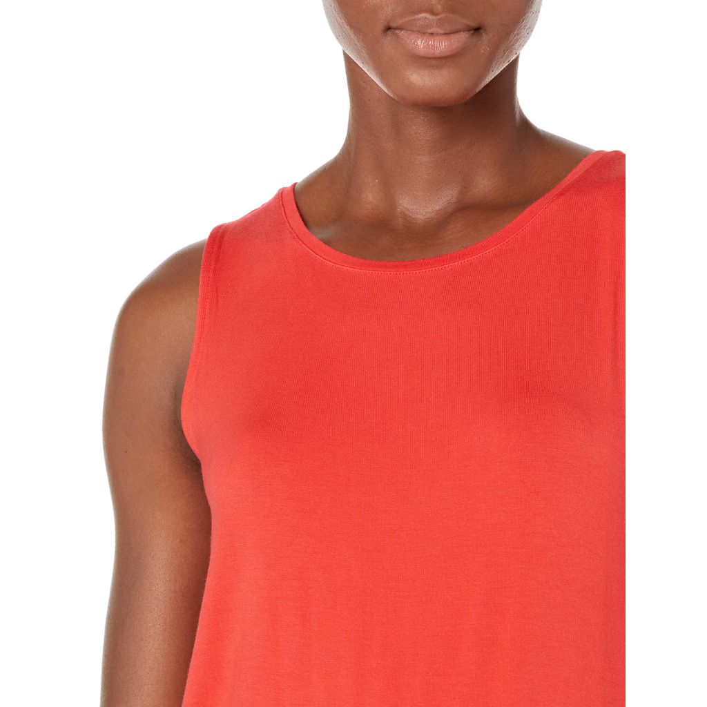 Amazon Essentials Women's Scoop Neck Swing Tank Top, Coral Orange, X-Small