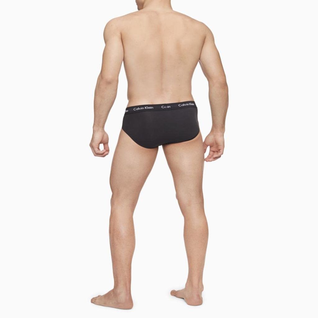 SZ L, Calvin Klein Men's Cotton Stretch 3-Pack Brief, 3 Black