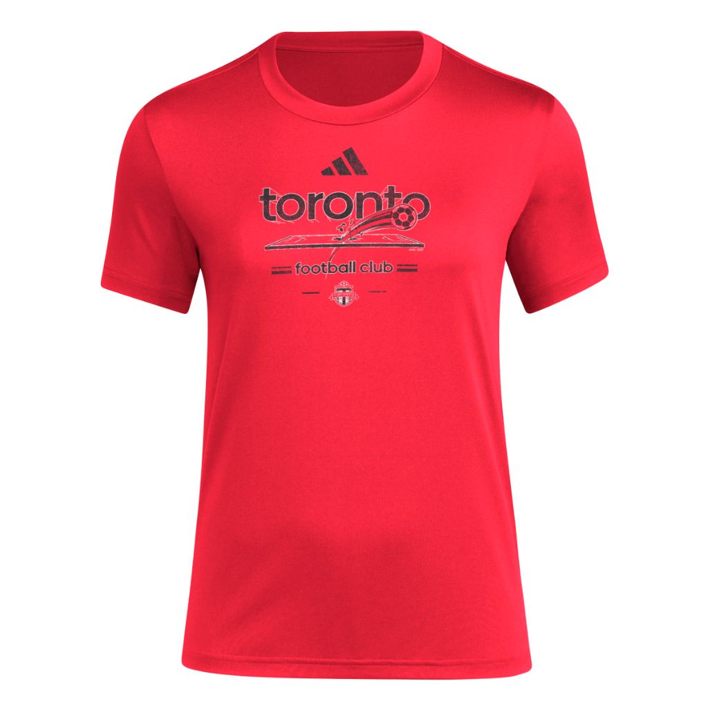 SZ L, Adidas Womens Toronto FC Pre-Game Short Sleeve Soccer T-Shirt, Team Power Red