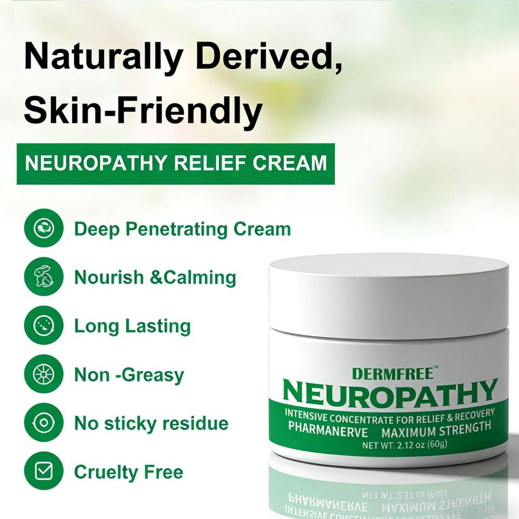 DermFree Neuropathy Cream, Max Strength Soothing Nerve Cream - 2.12oz