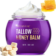 Tallow and Honey Balm - Deeply Moisturizing Beef Tallow for Face Body - 4.3OZ, Whipped beef honey cream