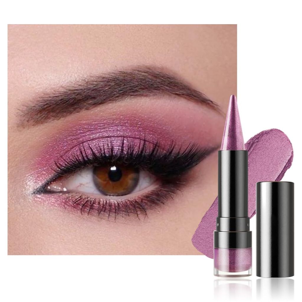 BINGBRUSH Glitter Eyeshadow Stick & Eyeliner Pencil, 4-in-1 Metallic Shimmer Cream Eye shadow, (#03-Rosy Spark)