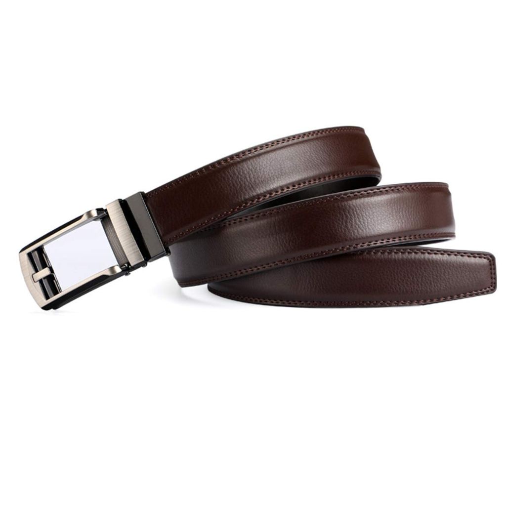 Chemstar Men's Comfort Genuine Leather Belt with One Click Buckle, Fit for 27-46"