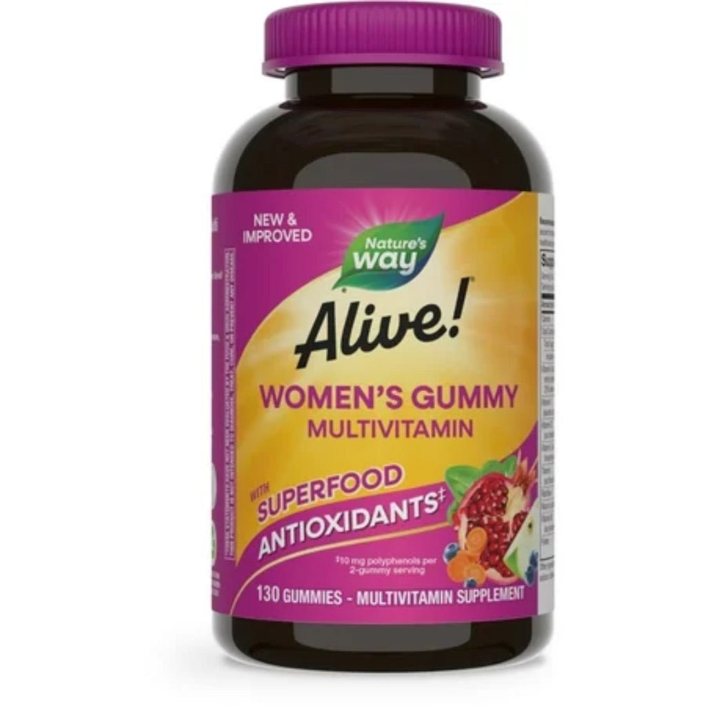 Nature s Way Alive! Women s Gummy Multivitamins  B-Vitamins  Mixed Berry Flavored  130 Count