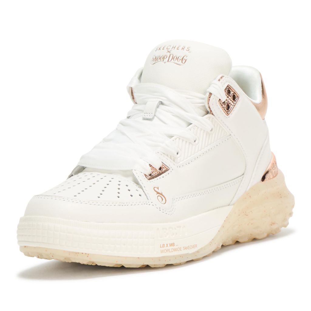 Skechers X Snoop Dogg Women's Sizzle-Buckets Sneakers - White, Size 5.5