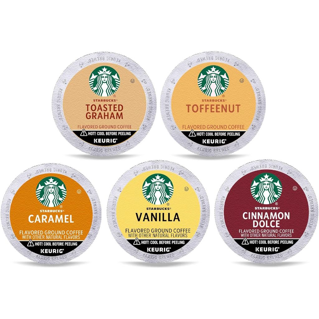 Starbucks K-Cup Coffee Pods, Naturally Flavored Coffee Variety Pack for Keurig Brewers, 100% Arabica, 1 Box (40 Pods)