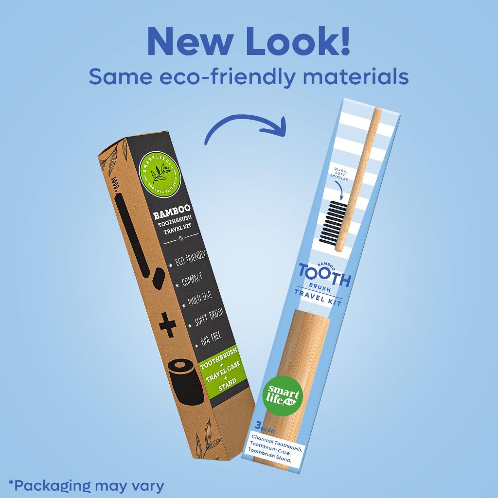 Bamboo Charcoal Toothbrush with Travel Case & Holder Kit