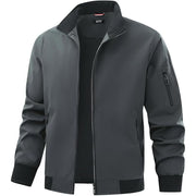 QTE Jacket for Men Fashion Windproof Bomber Jackets Coat Lightweight Casual Spring Fall Windbreaker Zip Up with Pocket