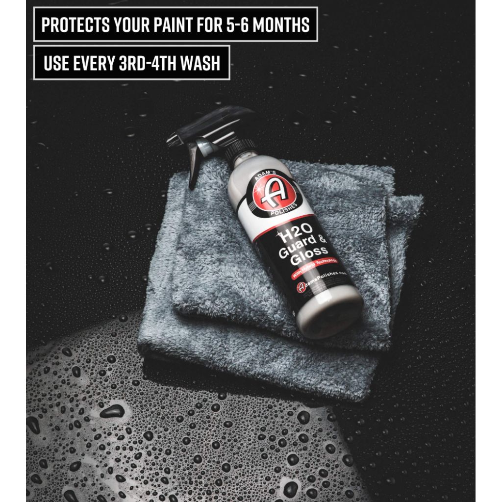 Adam's Polishes H2O Guard & Gloss (16oz) - Car Detailing Hybrid Top Coat Silica Sealant, Car Wax & Polish Quick Detailer | After Car Wash Seals, Shines, and Protects All Exterior Surfaces
