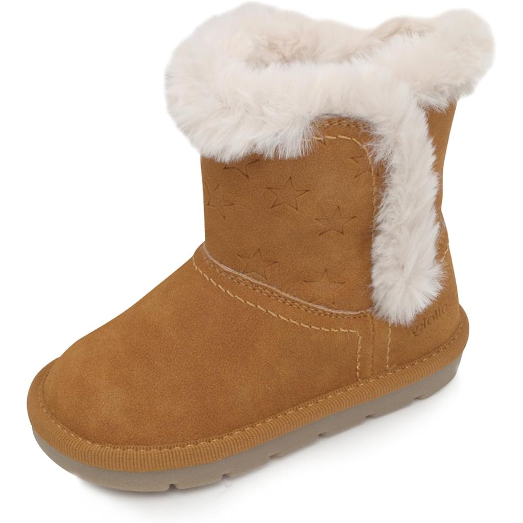 Girls Winter Boots – Faux Fur Lining, Durable Eco-Leather, Easy Hook-and-Loop Closure, Stylish and Warm for Toddlers