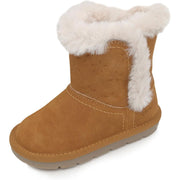 Girls Winter Boots – Faux Fur Lining, Durable Eco-Leather, Easy Hook-and-Loop Closure, Stylish and Warm for Toddlers