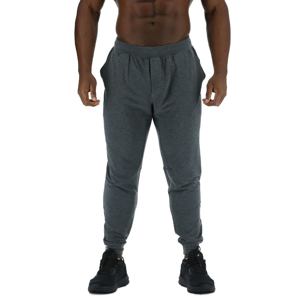 TYR Men's Ultrasoft Midweight Terry Jogger, Charcoal Heather, Large