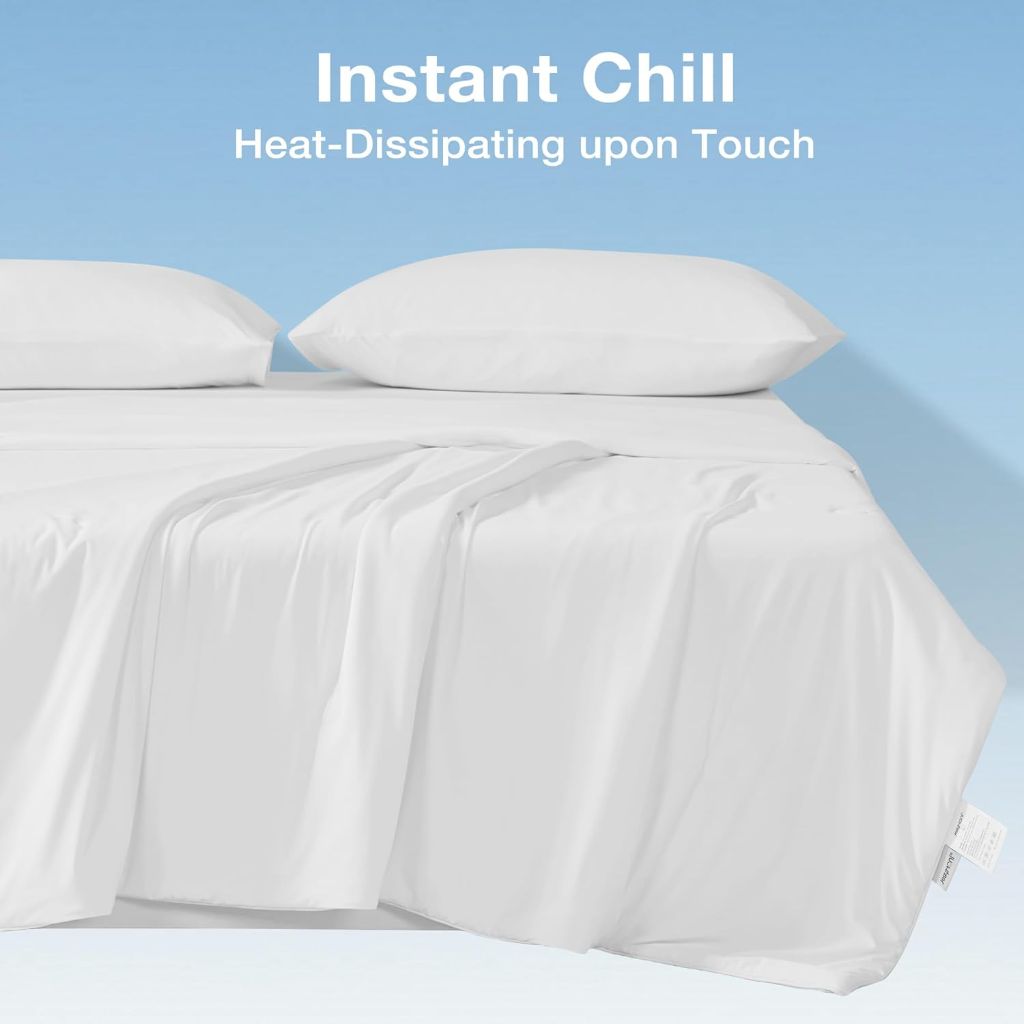 JELLYMONI Cooling Comforter Duvet Insert(Snow White, 46"x90")