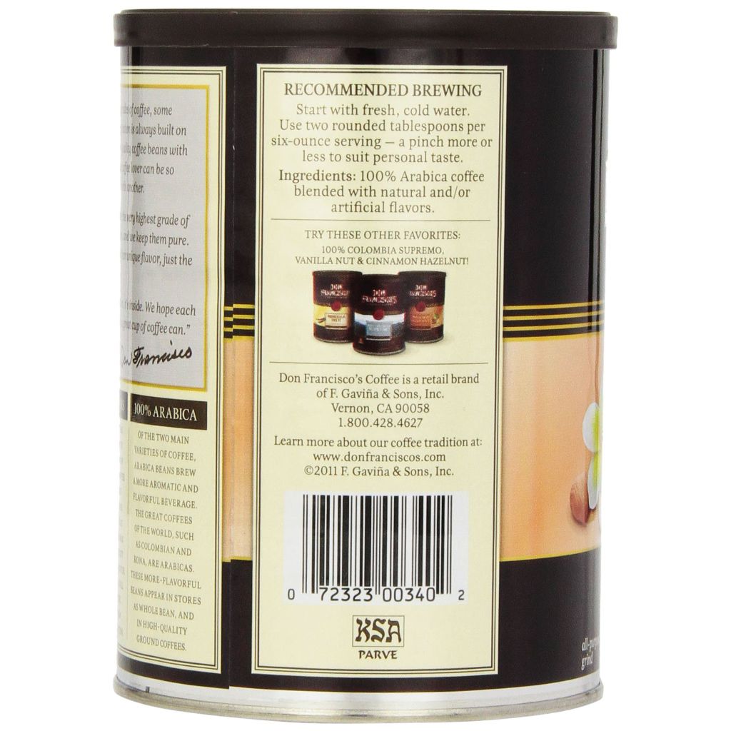 Don Francisco Hawaiian Hazelnut Coffee, 12 oz