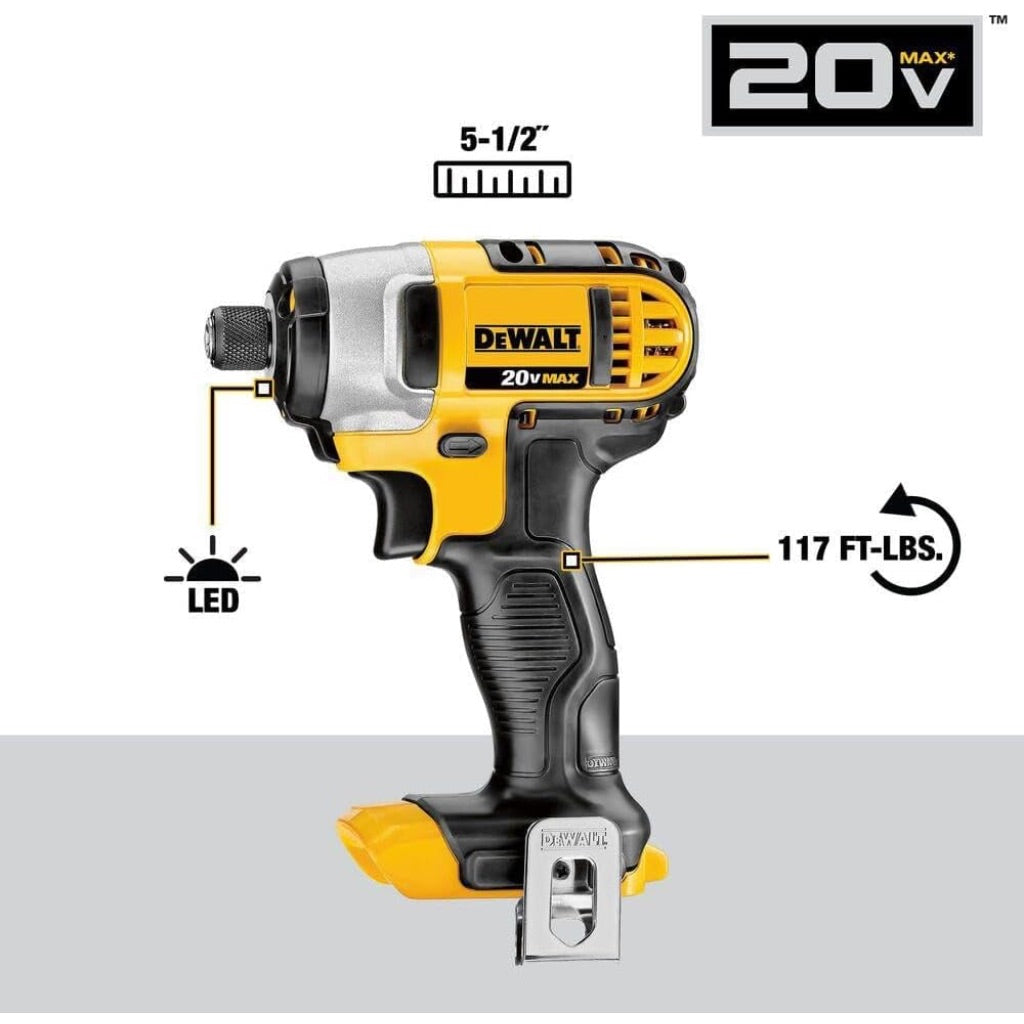 DEWALT 20-Volt MAX Lithium-Ion Cordless 1/4 in Impact Driver (Tool Only, Bulk Packaged) DCF885