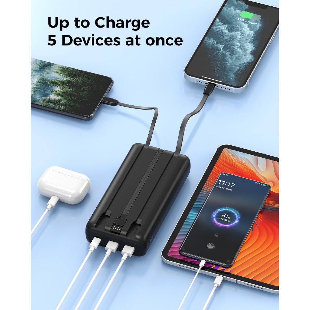 Nacete Portable Charger Power Bank 50000mAh, 22.5W Fast Charging