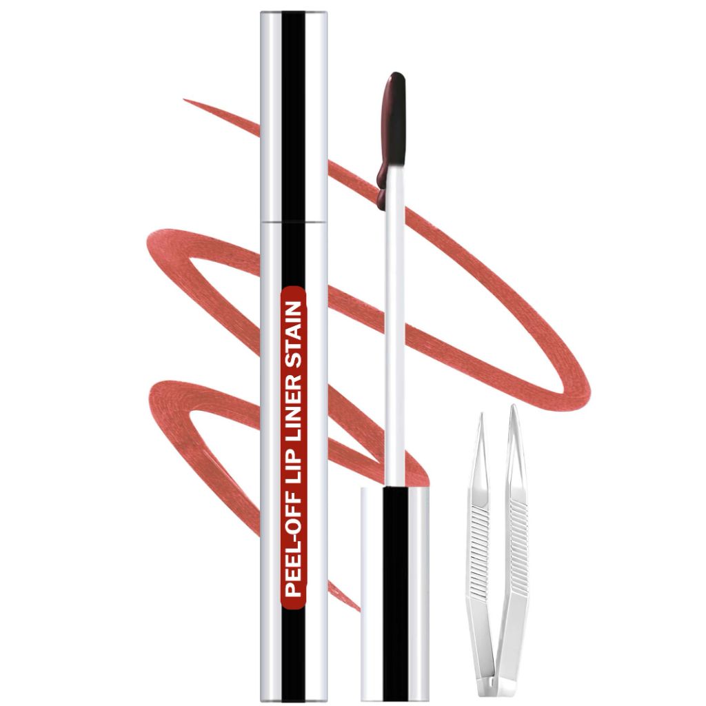 QCMME Lip Liner Stain Peel Off with Tweezer, Long Lasting Matte Lip Tattoo | #07