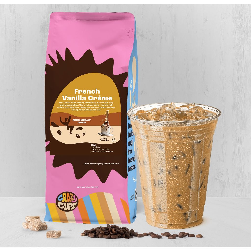 Crazy Cups Flavored Ground Coffee, French Vanilla Creme, 10 oz Bag