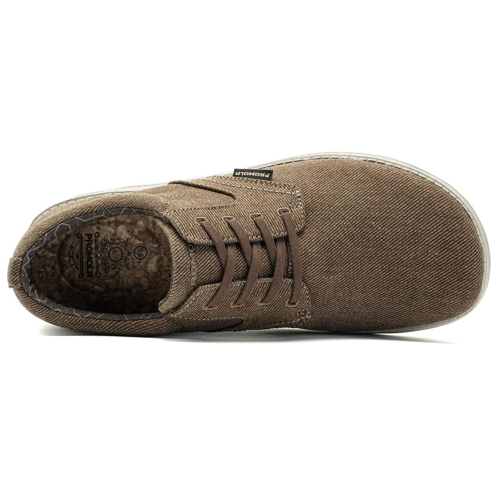 Wide Toe Box Shoes for Men Casual Dress Shoes Mens Walking Shoes Comfortable Dress Sneakers Brown Canvas, Size 10.5