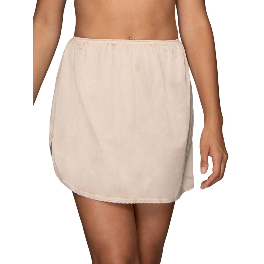 Vanity Fair womens Everyday Layers Single Slit Half Slip, Damask Neutral, Large (16" Length)