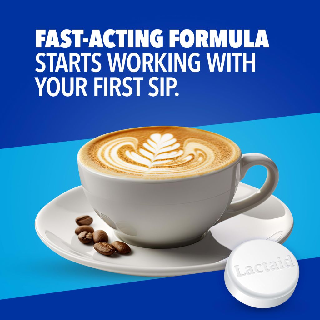 Lactaid Fast Act Chewables that Helps Prevent Gas, Bloating, and Diarrhea Due to Lactose Intolerance, 60 Ct