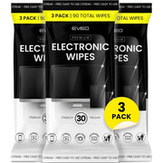 EVEO Electronic Wipes Screen Cleaner - Screen Wipes TV Screen Cleaner Wipes, Computer Screen Wipes, Laptop Screen Cleaner, ipad & Monitor Cleaner, Screen Cleaning Wipes - [90 Wipes + Microfiber Cloth]